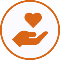Wheeler's Heating & Air Conditioning Hand holding heart symbol inside circle.