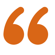 Orange quotation marks on black background.